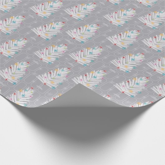 Aluminium kerstbomen grijs kerstmis cadeaupapier (Hoek)