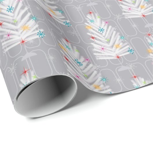 Aluminium kerstbomen grijs kerstmis cadeaupapier (Rol Hoek)