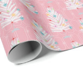 Aluminium kerstbomen Roze kerst Cadeaupapier (Rol Hoek)