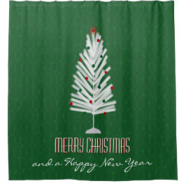 Aluminium kerstboom groen douchegordijn