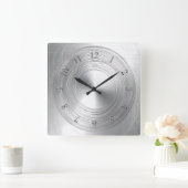 aluminium look vierkante klok (Huis)