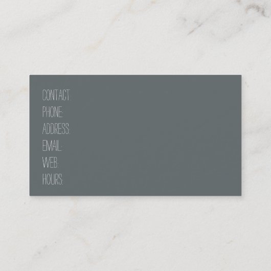 aluminium maatbekers Retro geïnspireerd Visitekaartje (Achterkant)