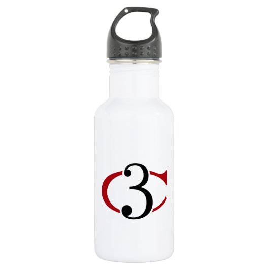 Aluminium met C3-Logo Waterfles (Voorkant)