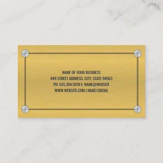 Aluminium Metaal en Schroeven Visitekaartje (Achterkant)