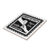 ALUMINIUM traditioneel 10-jarig huwelijkscadeau Tegeltje (Zijkant)