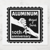 ALUMINIUM traditionele 10e trouwdag cadeau Bier Etiket (Enkel label)