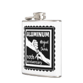 ALUMINIUM traditionele 10e trouwdag cadeau Heupfles (Links)