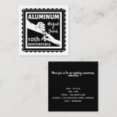 ALUMINIUM traditionele 10e trouwdag cadeau Informatiekaartje (Voorkant / Achterkant)