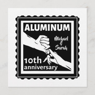 ALUMINIUM traditionele 10e trouwdag cadeau Kaart