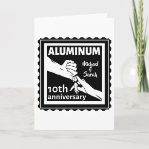 ALUMINIUM traditionele 10e trouwdag cadeau Kaart