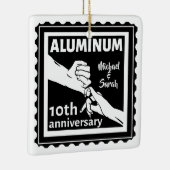 ALUMINIUM traditionele 10e trouwdag cadeau Keramisch Ornament (Rechts)