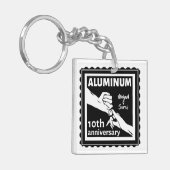 ALUMINIUM traditionele 10e trouwdag cadeau Sleutelhanger (Voorkant Links)