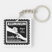 ALUMINIUM traditionele 10e trouwdag cadeau Sleutelhanger (Achterkant)