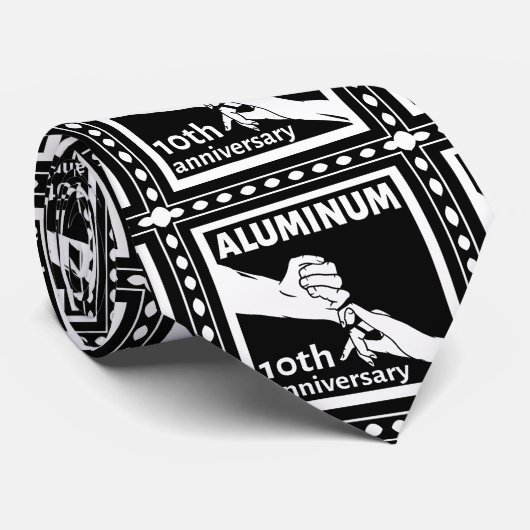 ALUMINIUM traditionele 10e trouwdag cadeau Stropdas (Opgerold)