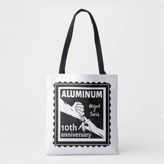 ALUMINIUM traditionele 10e trouwdag cadeau Tote Bag (Voorkant)
