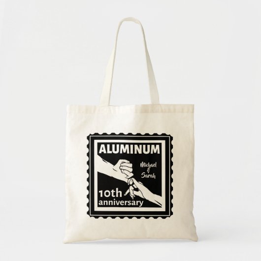 ALUMINIUM traditionele 10e trouwdag cadeau Tote Bag (Voorkant)