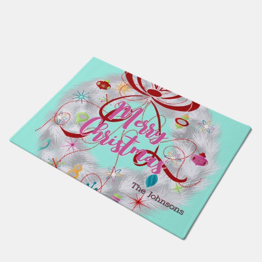 Aluminium Wreath Retro Kerstmis Deurmat (Schuin)