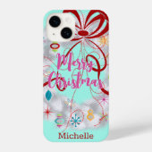 Aluminium Wreath Retro Kerstmis iPhone Hoesje (Achterkant)