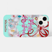 Aluminium Wreath Retro Kerstmis iPhone Hoesje (Achterkant horizontaal)