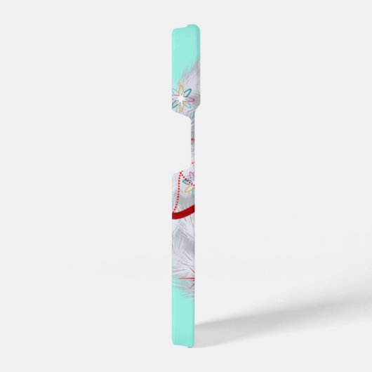 Aluminium Wreath Retro Kerstmis iPhone Hoesje (Rechterkant)