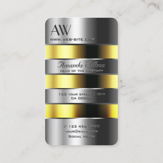 Aluminium zilver kan gele vloeistoffen in 3D lette Visitekaartje (Achterkant)