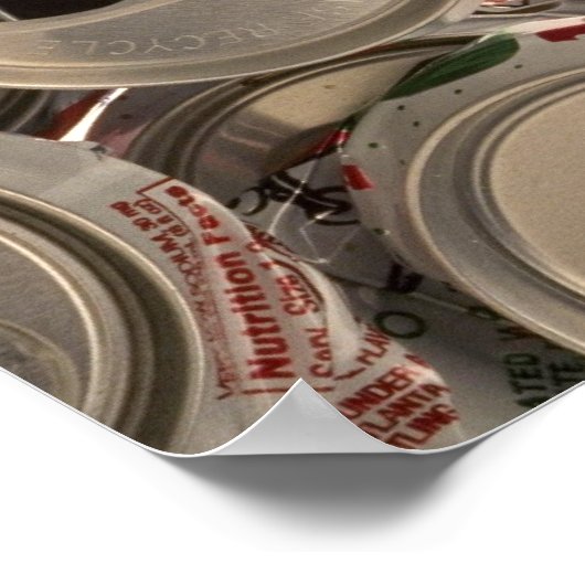 Aluminiumblikken, gerecycleerd poster (Hoek)