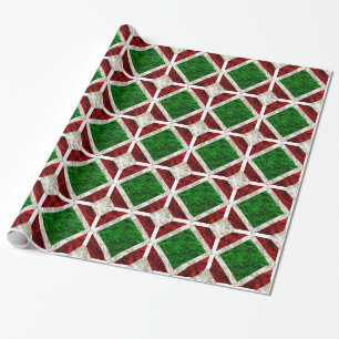 Aluminiumfolie in groen en rood cadeaupapier