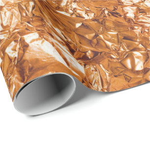Aluminiumfolie - Oranje goud, gekreukt Cadeaupapier