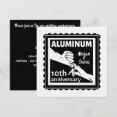 ALUMINUM traditioneel 10-jarig huwelijksjubileum c Kaart (Voorkant / Achterkant)