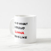 alumna , trots koffiemok (Voorkant links)