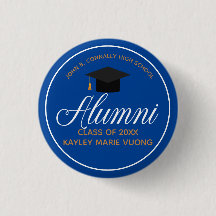 Alumni Blue Gold High School Custom Name Label