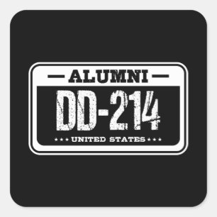 ALUMNI DD214 VERENIGDE STATEN American Veteran Gif Vierkante Sticker