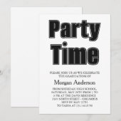 Alumni Lettertype Zwart Wit Afstudeerfeest Kaart (Voorkant / Achterkant)