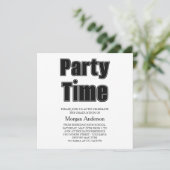 Alumni Lettertype Zwart Wit Afstudeerfeest Kaart (Staand voorkant)