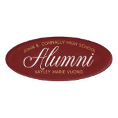 Alumni Maroon Gold High School Reunion Custom Naambadge (Voorkant)