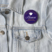 Alumni Paars Gold High School Custom Name Label Ronde Button 5,7 Cm (In situ)