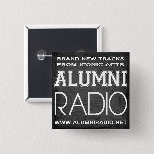 Alumni Radio Pin "Iconic" Vierkante Button 5,1 Cm (Voorkant /achterkant)