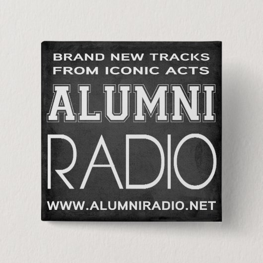 Alumni Radio Pin "Iconic" Vierkante Button 5,1 Cm (Voorkant)