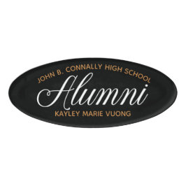 Alumni Zwart Goud High School Reunion Custom Naambadge