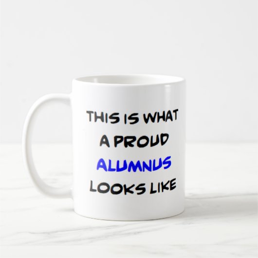 alumnus , trots koffiemok (Links)