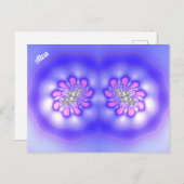 ALVA ~ 3D Fractal Design ~ Roze Blue Mauve ~ Briefkaart (Voorkant / Achterkant)