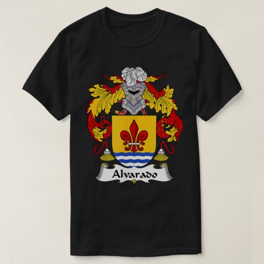 Alvarado Coat of Arms Family Crest T-shirt (Design voorkant)