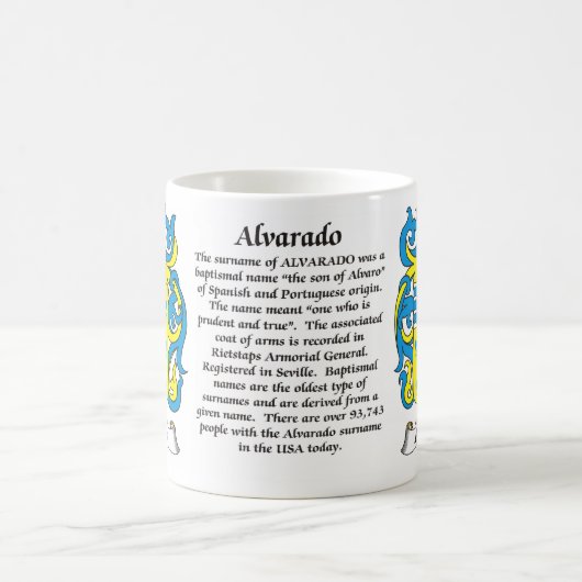 Alvarado Familiecolat van de Mok van Wapens (Center)