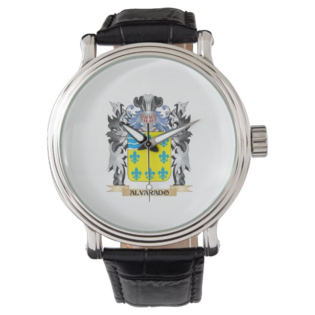 Alvarado Wapenschild - Family Crest Horloge (Voorkant)