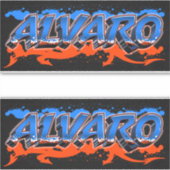 Alvaro Vorname Name Graffiti Aufkleber Sticker (Voorkant)