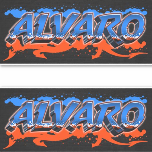 Alvaro Vorname Name Graffiti Aufkleber Sticker (Voorkant)
