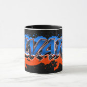 Alvaro Vorname Name Graffiti blue orange Tasse Mok (Midden)