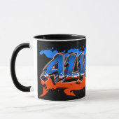 Alvaro Vorname Name Graffiti blue orange Tasse Mok (Links)
