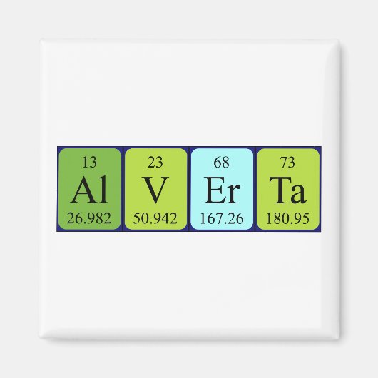 Alverta periodieke lijstnaam magnet (Voorkant)
