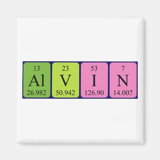 Alvin periodieke lijstnaam magnet (Voorkant)